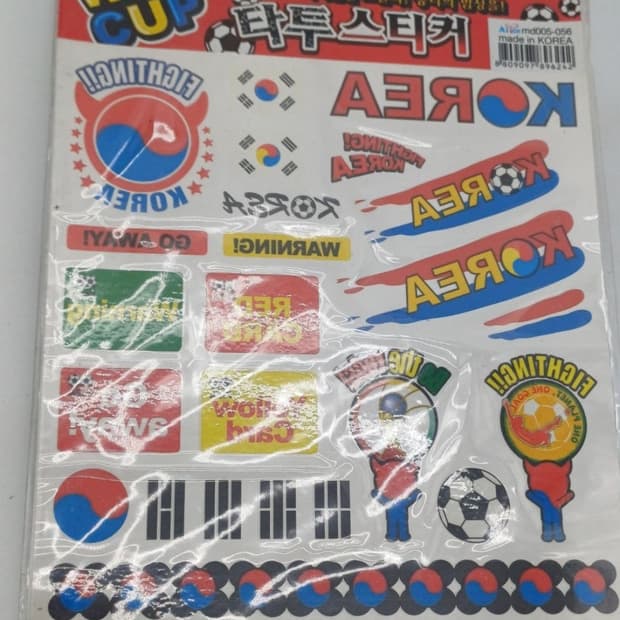 2002년 월드컵 스티커 타투 문신 레트로 빈티지 고전문구 인테리어소품