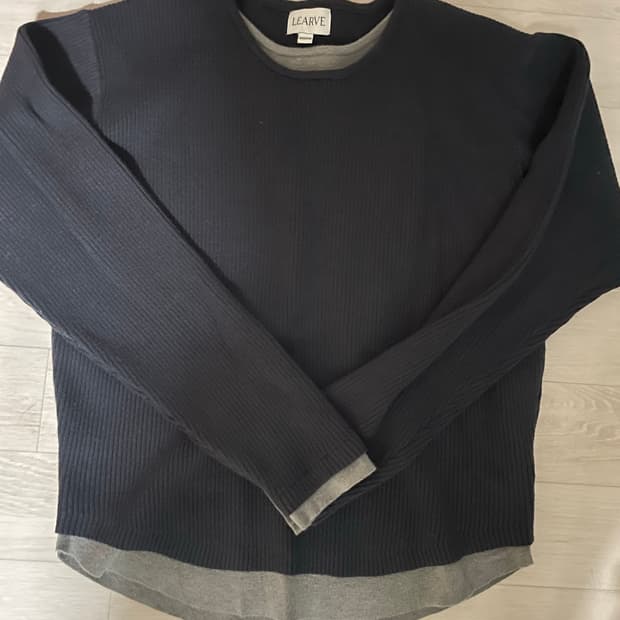 르아브 더블 레이어드 니트 M 네이비 급처