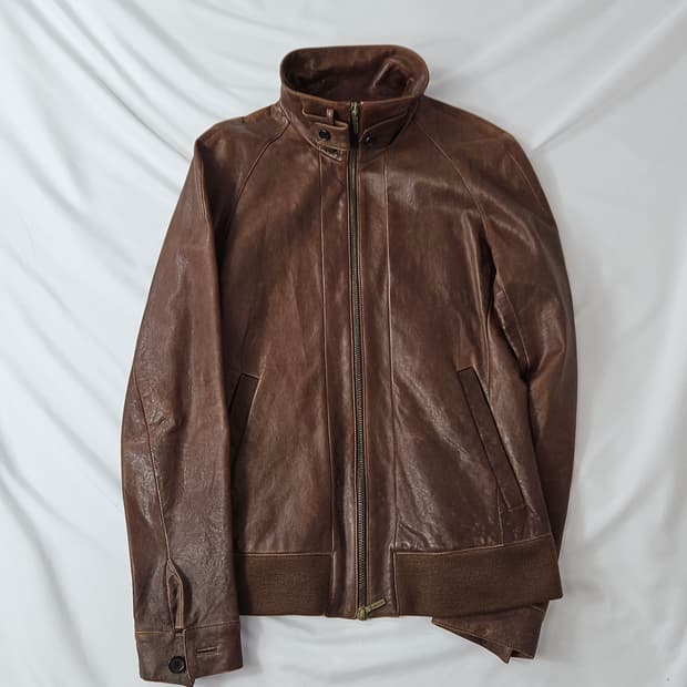 SYSTEM 시스템옴므 양가죽 램스킨 바이커 레더자켓 가죽 라이더 100
