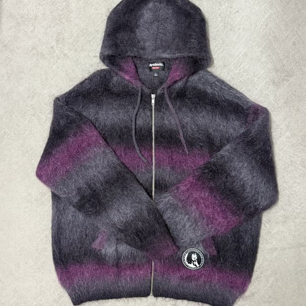 슈프림 히스테릭글래머 모헤어 집업 후드 L