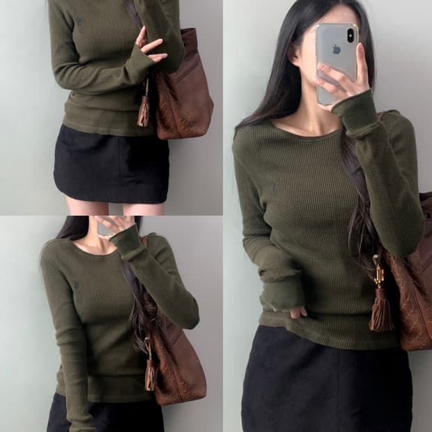 폴로 와플 롱슬리브