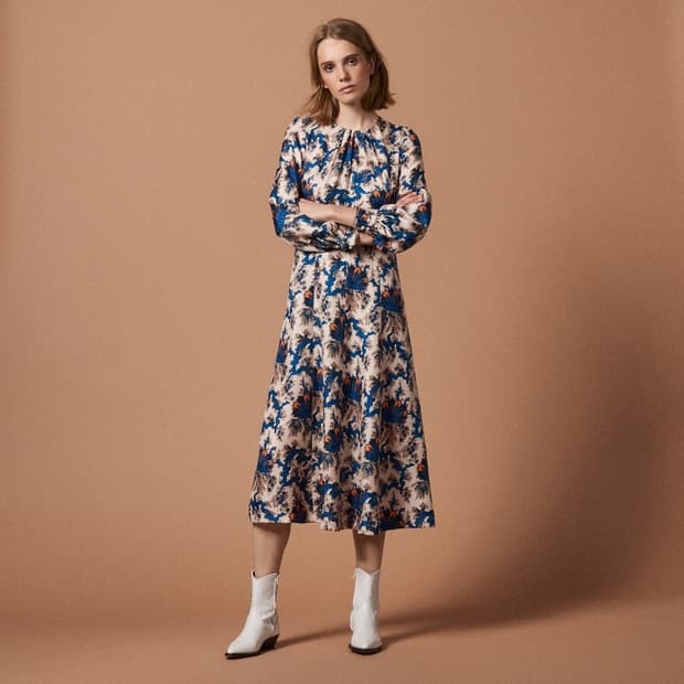 산드로(SANDRO) 실크 롱원피스