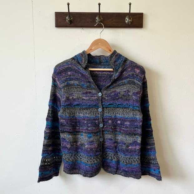 japan vtg 레인보우 스웨터 가디건