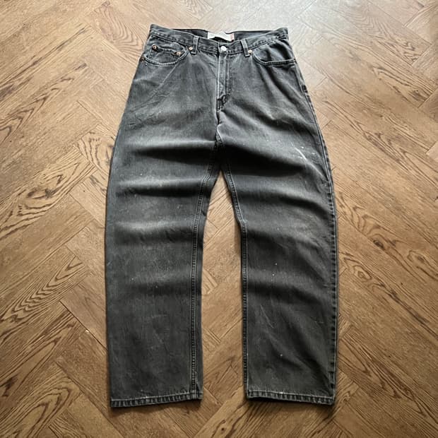 [33]00's 리바이스 USA 550 블랭크탭 페인티드 흑청 데님 팬츠