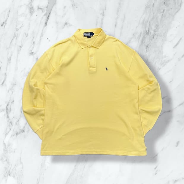 폴로 랄프로렌 옐로우 긴팔 PK 카라티 
