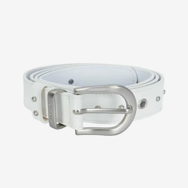 (새상품) 애즈온 TWINS EYELET BELT / 아일렛 벨트 화이트
