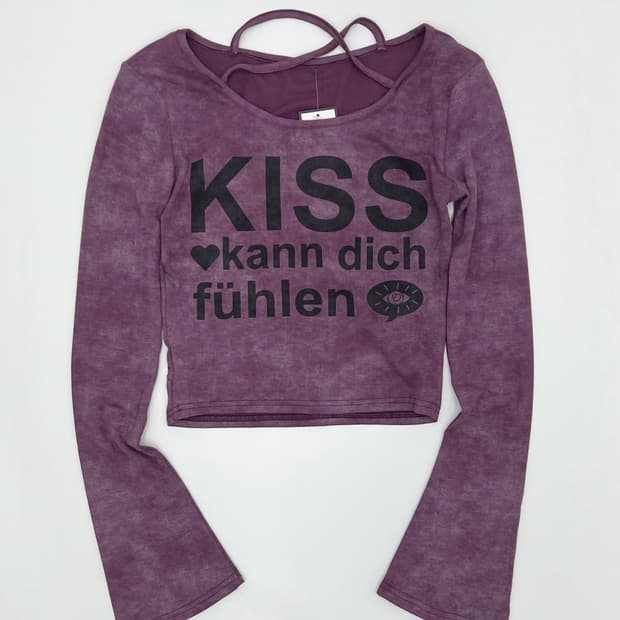 빈티지 크롭 긴팔 티셔츠