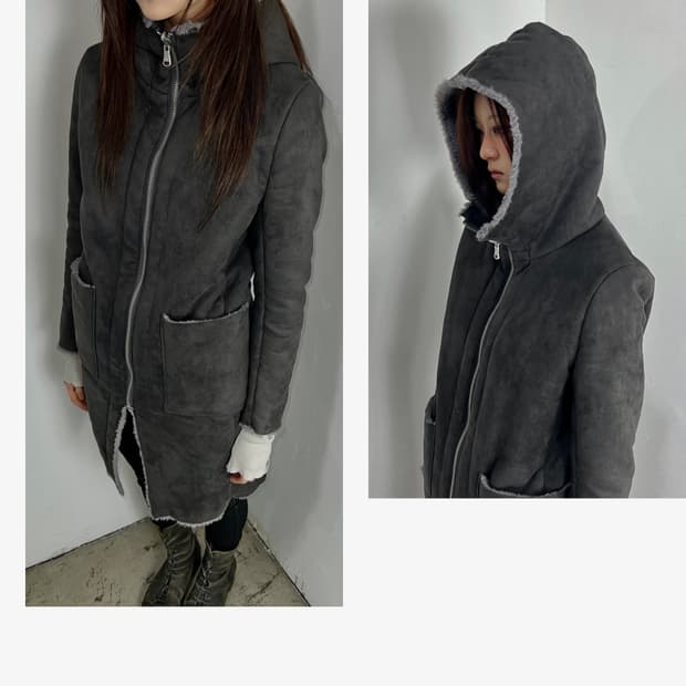 No ID 리버시블 무톤 코트