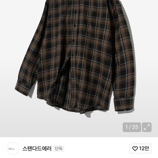 스탠다드에러 오버핏 체크 셔츠