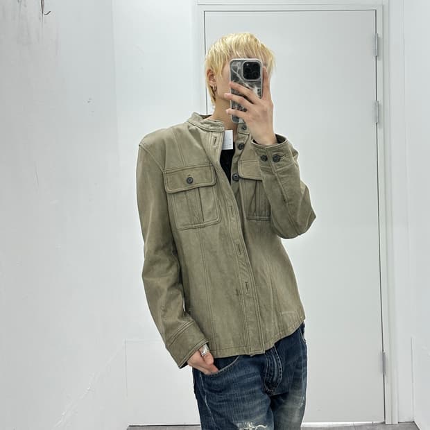 Cowhide Leather Utility Jacket  