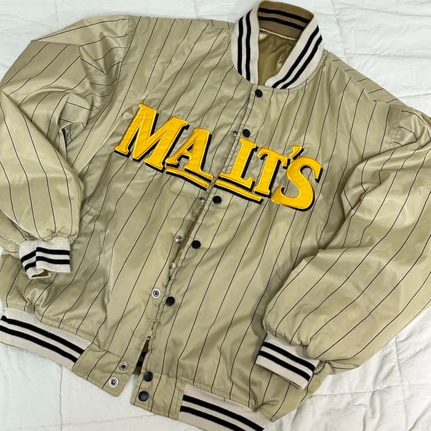 JP 일본 빈티지 몰츠 비어 바시티 리버시블 라지