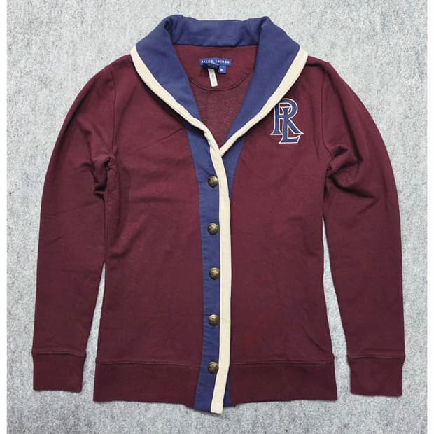 랄프로렌 빈티지 숄카라 버튼 가디건 M