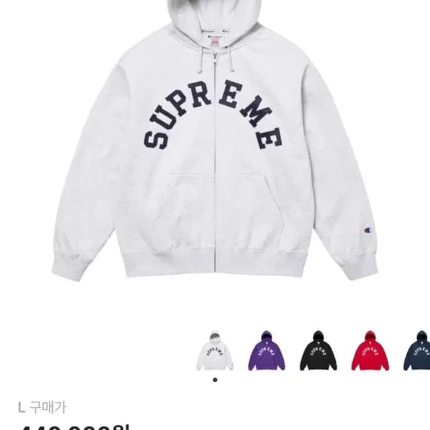 슈프림 챔피온 후드집업 M
