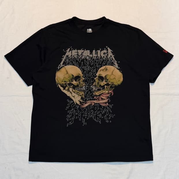 뉴에라 X 메탈리카 한정판 티셔츠 블랙