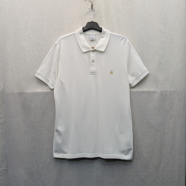브룩스브라더스 화이트 반팔 폴로셔츠