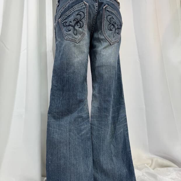 Printing denim pants 