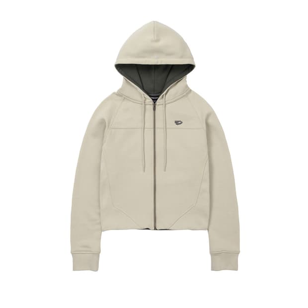 웰빙익스프레스 fitted crop zip up beige