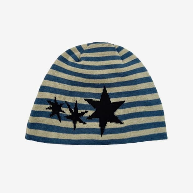 (새상품) 탄산마그네슘 자카드 스트라이프 비니 블루 