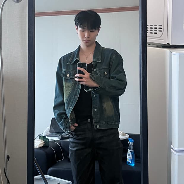 빈티지 워싱 데님자켓