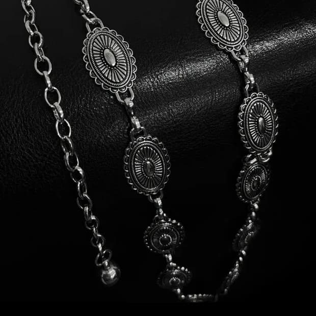 Vintage silver concho chain belt