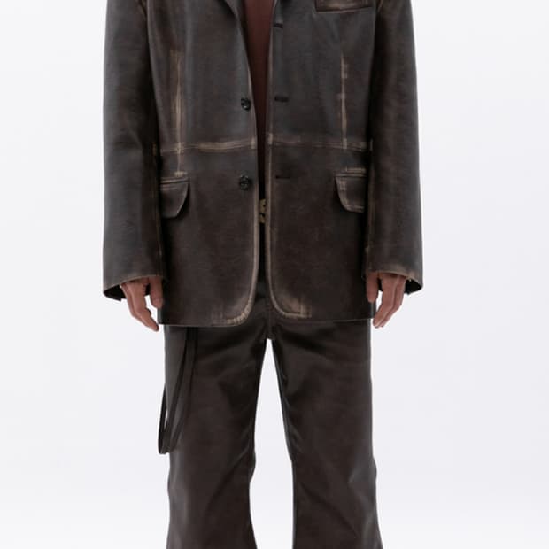 ESC STUDIO  워싱레더 블레이저 & 팬츠 셋업 브라운