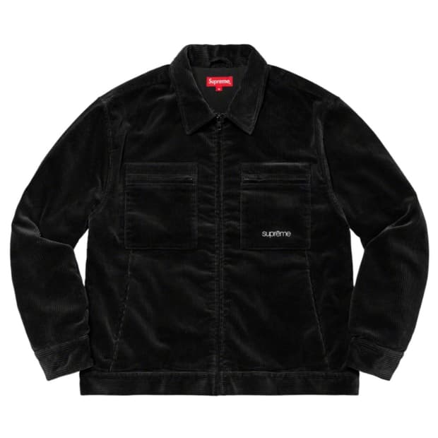 슈프림 코듀로이 집 자켓 블랙XL - 21FW