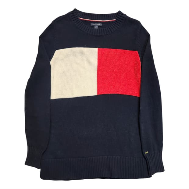 타미힐피거 빅로고 니트 네이비 (S)