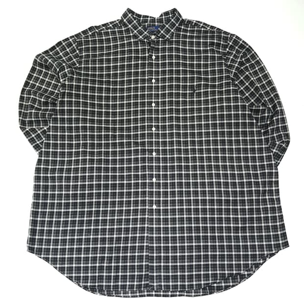 CL607 4XLT 폴로 00s 코튼 모던 타탄체크 블랙포니 블랙그레이
