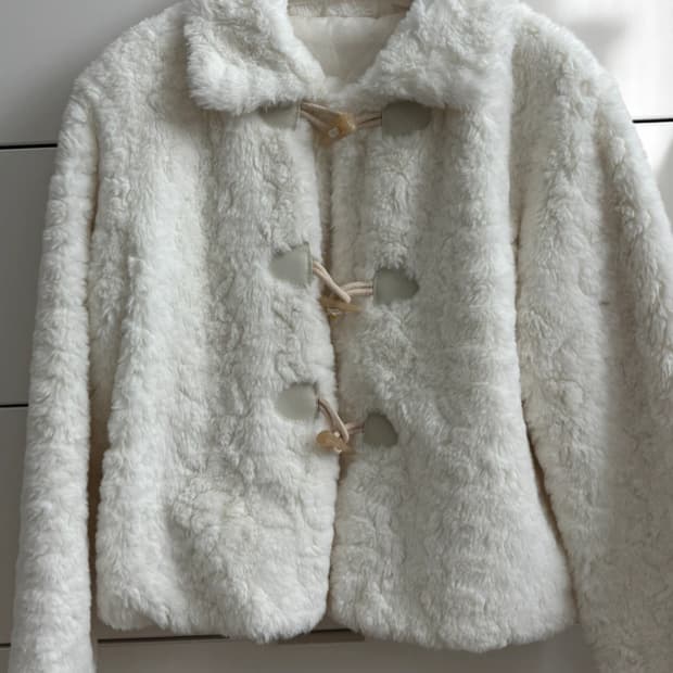 부클 더플자켓 떡볶이코트 아이보리