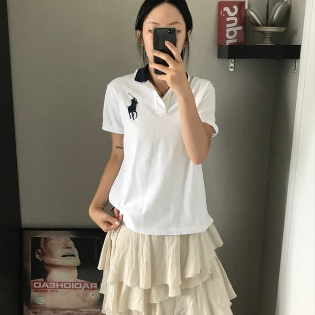 폴로 랄프로렌 빅포니로고 화이트 카라티