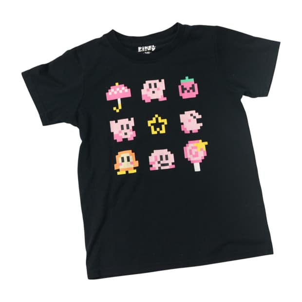 반다이 픽셀 커비 도트 그래픽 반팔티셔츠 (140)