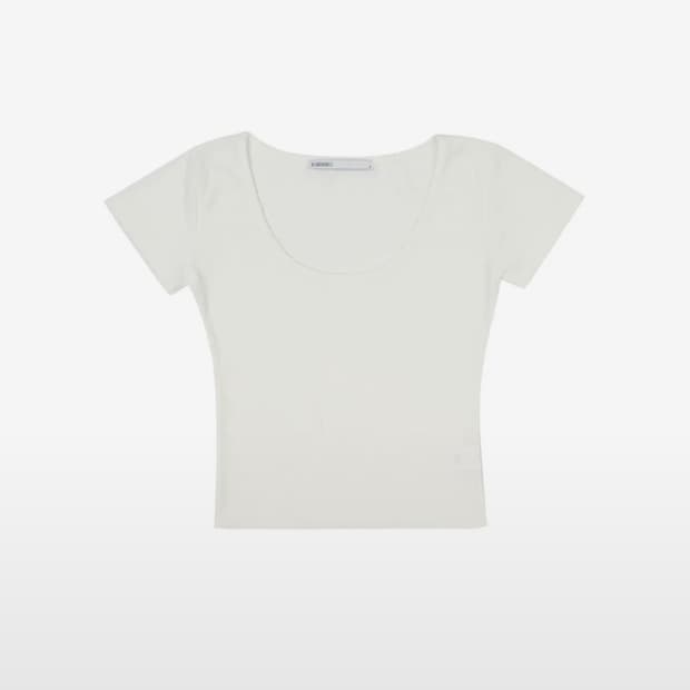 보헤미안 서울 하프 리브드 티 아이보리 HALF RIBBED T