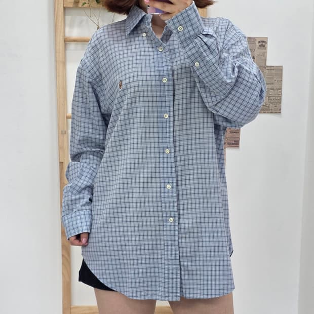 [프립]L/랄프로렌 클래식핏 체크 셔츠 블루