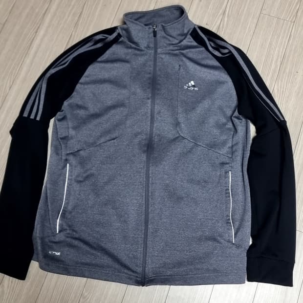 빈티지 아디다스 그레이 블랙 삼선 트랙탑(105)