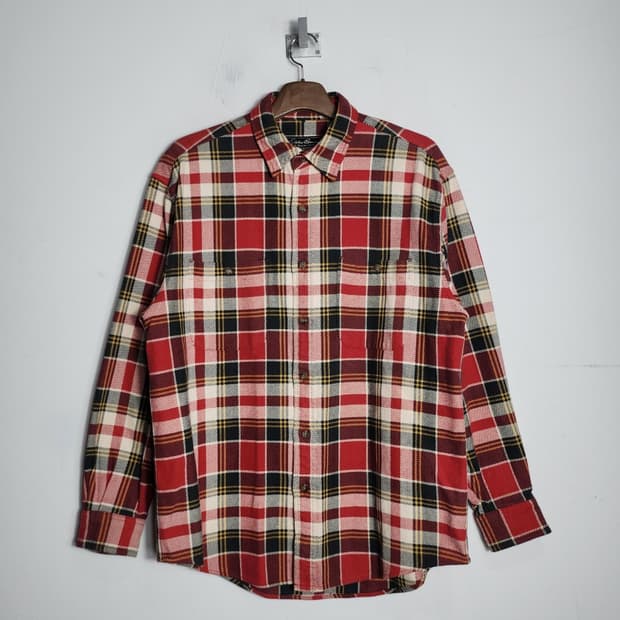 M 에디바우어 헤비 코튼 레드 체크 셔츠