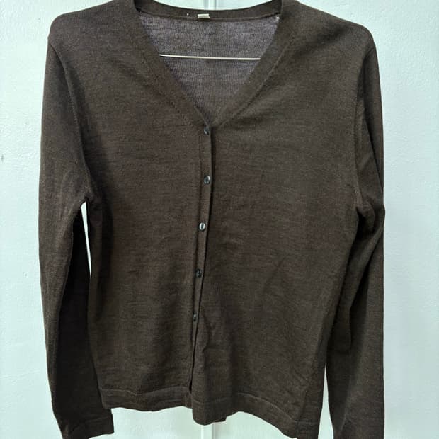 브이넥 브라운 가디건