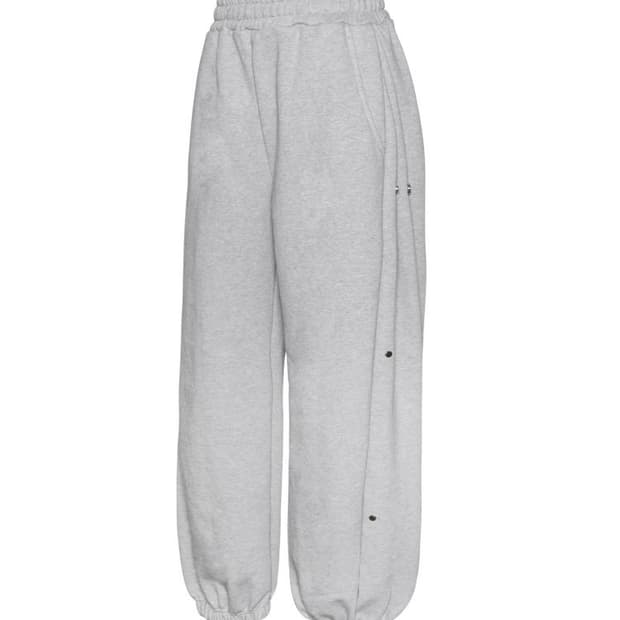 [S M] MJD 사이드 스냅 와이드 헤비 스웻 팬츠 멜란지 그레이