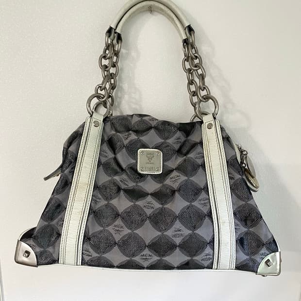 (MCM)Gray Jacquard Diamond Pattern Chain