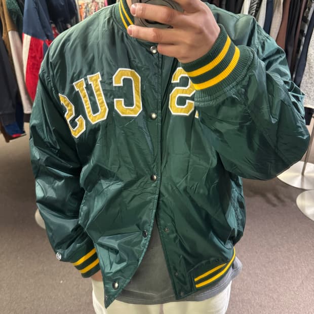 M)DISCUS ATHLETIC 빈티지 로고 바시티 봄버자켓