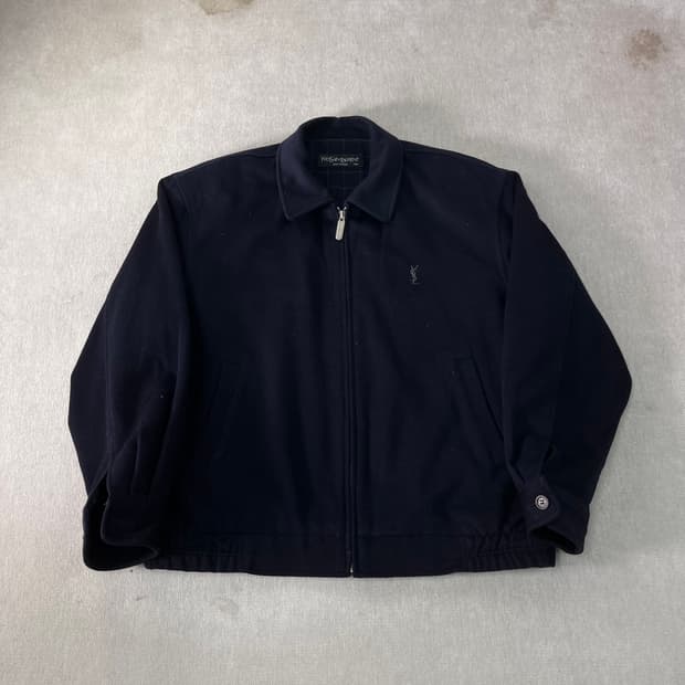 100 입생로랑 90s 캐시미어 블루종 자켓