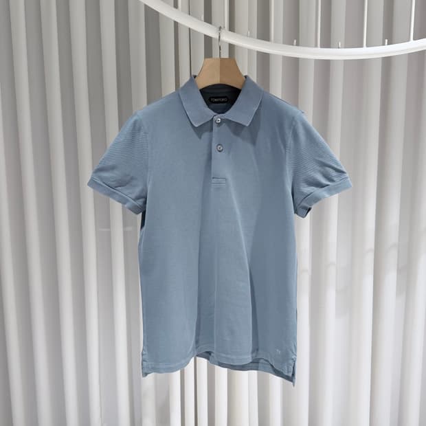 (A+/50) / 톰포드 로고 폴로 반팔 티셔츠 라이트 블루