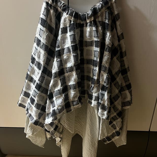 패치워크 패턴 레이어드 스커트