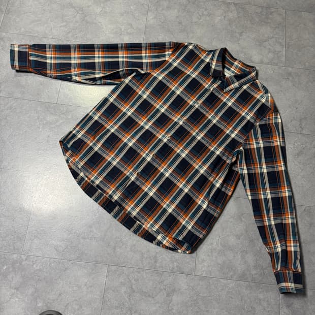 [52, XL] 솔리드 옴므 체크 셔츠 자켓