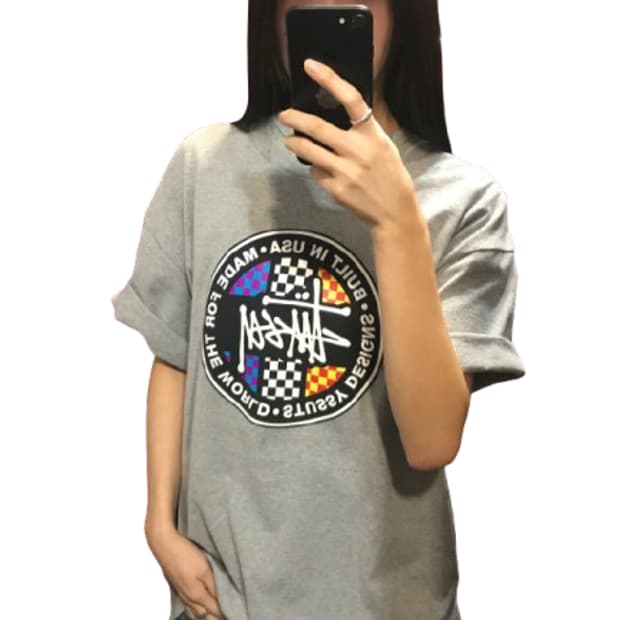 스투시 그래픽 그레이 티셔츠