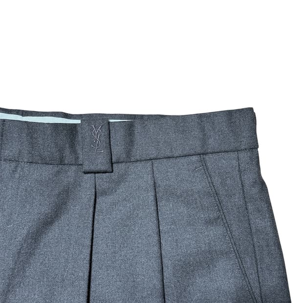 90s 빈티지 입생로랑 뿌르 옴므 투 턱 울 슬랙스