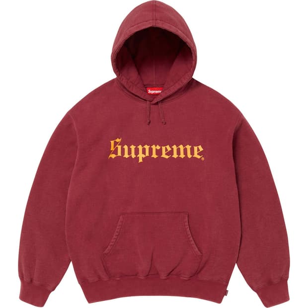 supreme washed old english hooded