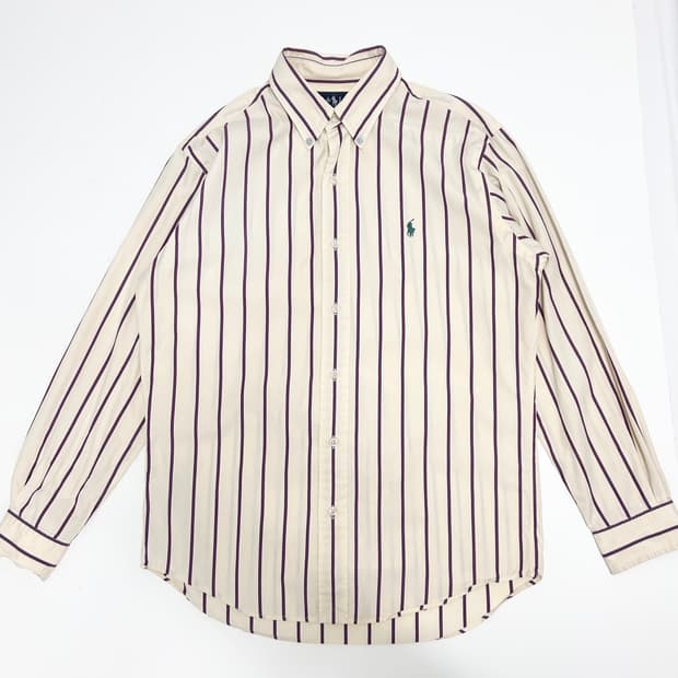 폴로 랄프로렌 스트라이프 퍼플 셔츠