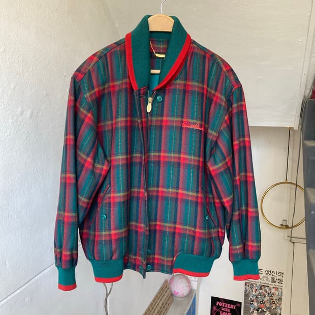 아놀드파마 체크 울 봄버