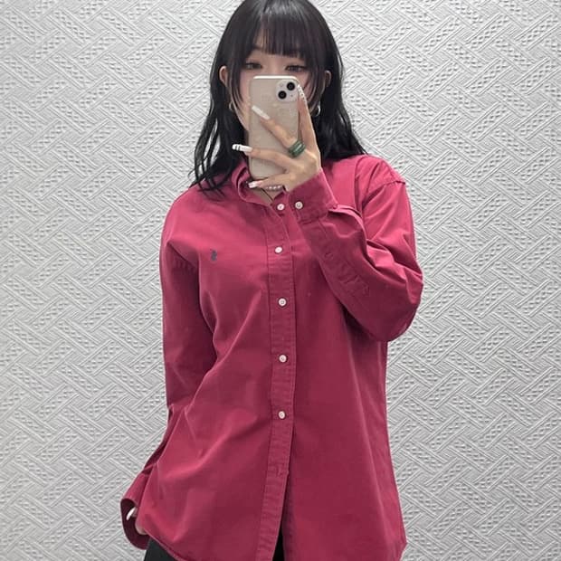 폴로 랄프로렌 빈티지 컨트리 레트로 코랄레드 셔츠 90 C11016