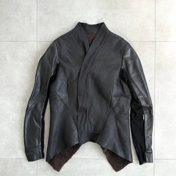 릭오웬스 09fw 램스킨 하이넥 시어링 무스탕